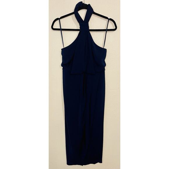 Shona Joy | REVOLVE | Navy Knot Draped Midi Dress | Women’s | Size: 8 - Picture 5 of 12